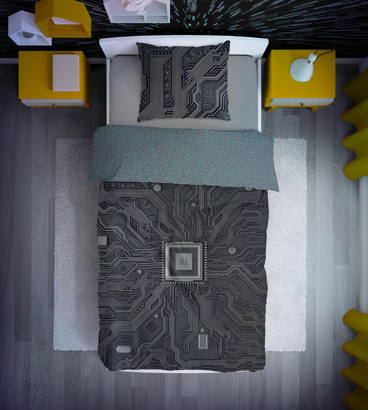 DEČJA POSTELJINA 140/200 cm renforcé tkanina crna  - crna, Konvencionalno, tekstil (140/200cm)
