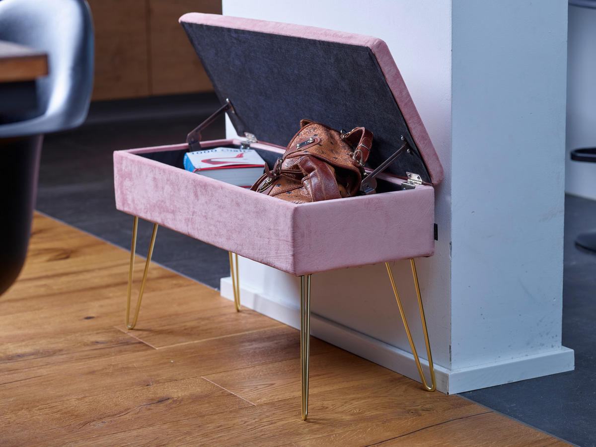 LAVICA S ÚLOŽNÝM PRIESTOROM, textil,  - zlatá, Design, kov/textil (75/42cm) - Echtwerk