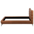 POLSTERBETT 180/200 cm,  in Cognac, gepolstertes Kopfteil,  - Cognac/Schwarz, Design, Leder/Metall (180/200cm) - Esposa