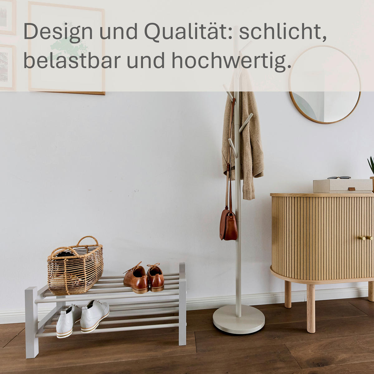 SCHUHREGAL Greige  - Greige, Basics, Holz/Metall (73/33/45.5cm) - LOVE IT STORE IT