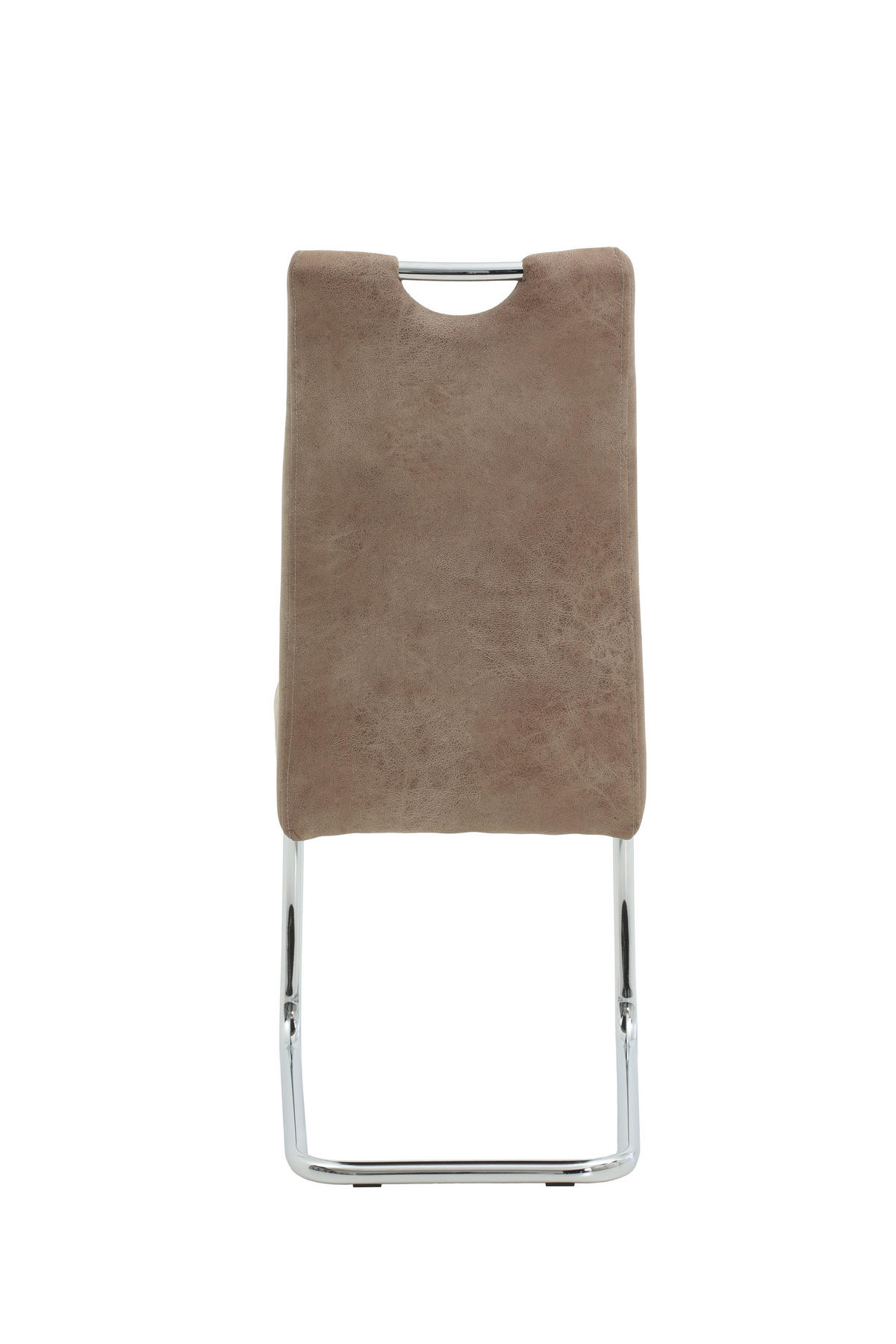 SCHWINGSTUHL-SET 2 Stück  in Stahl Lederlook  - Chromfarben/Beige, MODERN, Textil/Metall (43/98/59cm) - MID.YOU