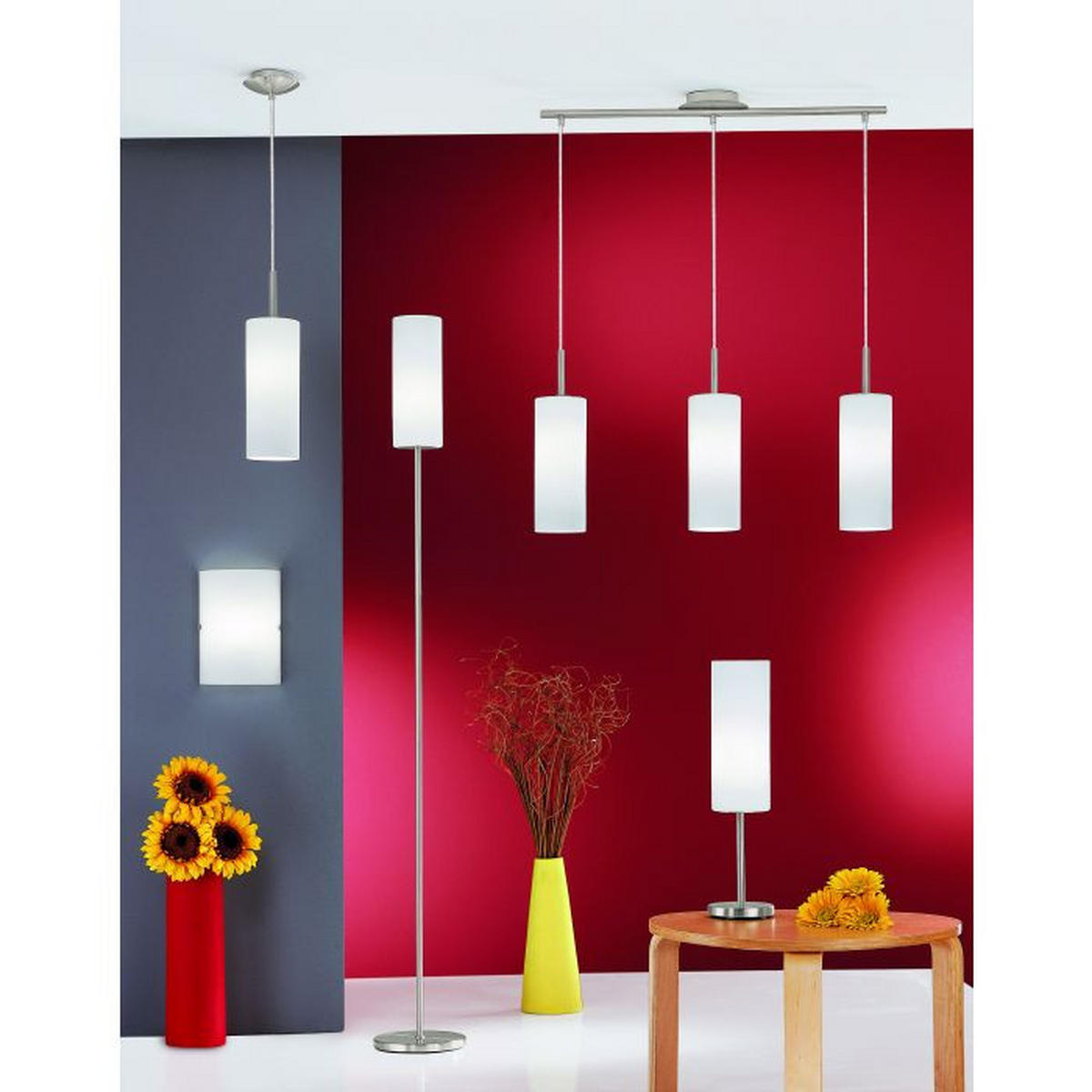 FÜGGŐLÁMPA  - nikkel, Basics, Üveg/fém (110cm)