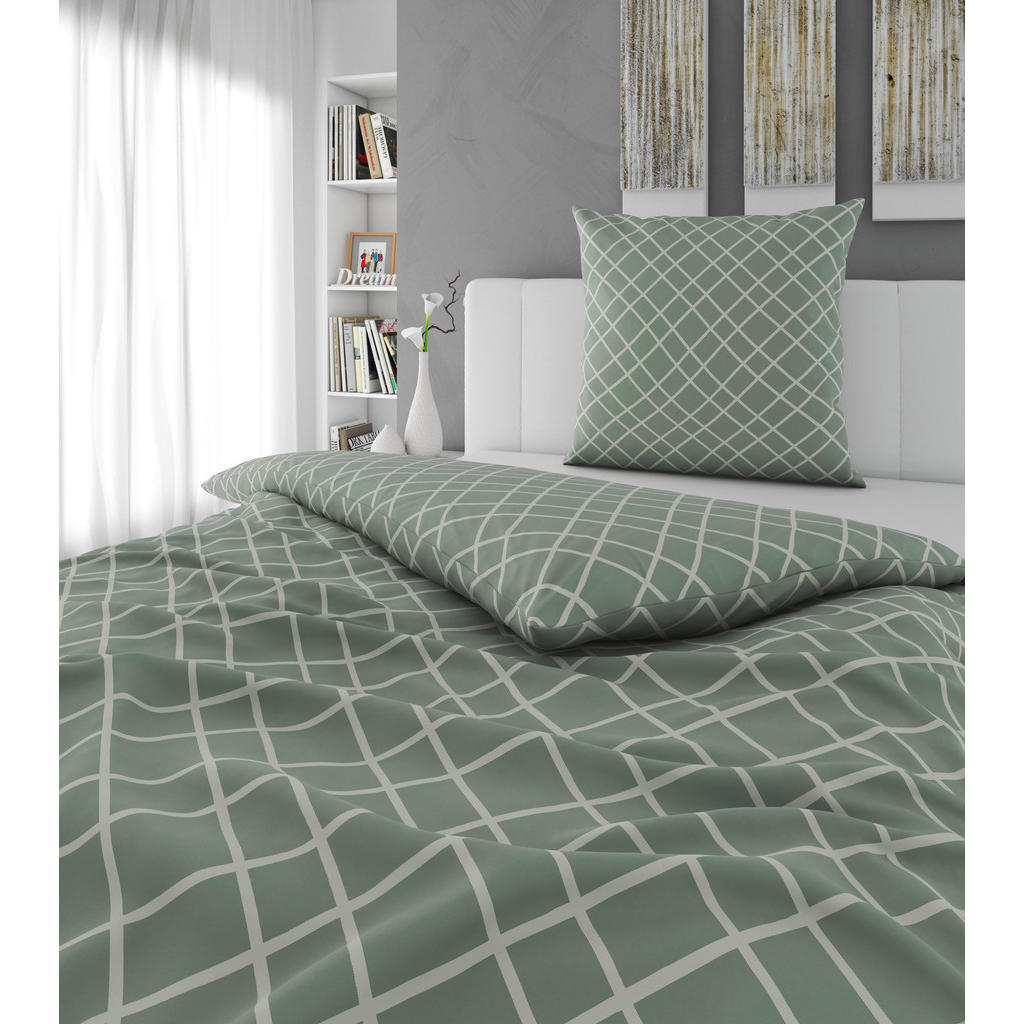 Thumbnail - Esposa Bettwäsche, Grün, Textil, Abstraktes, 155x220 cm, atmungsaktiv, hautfreundlich, schadstoffgeprüft, Schlaftextilie...