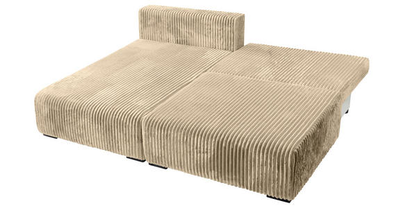 ECKSOFA in Cord Beige  - Beige/Schwarz, MODERN, Holz/Textil (145/210cm) - Carryhome