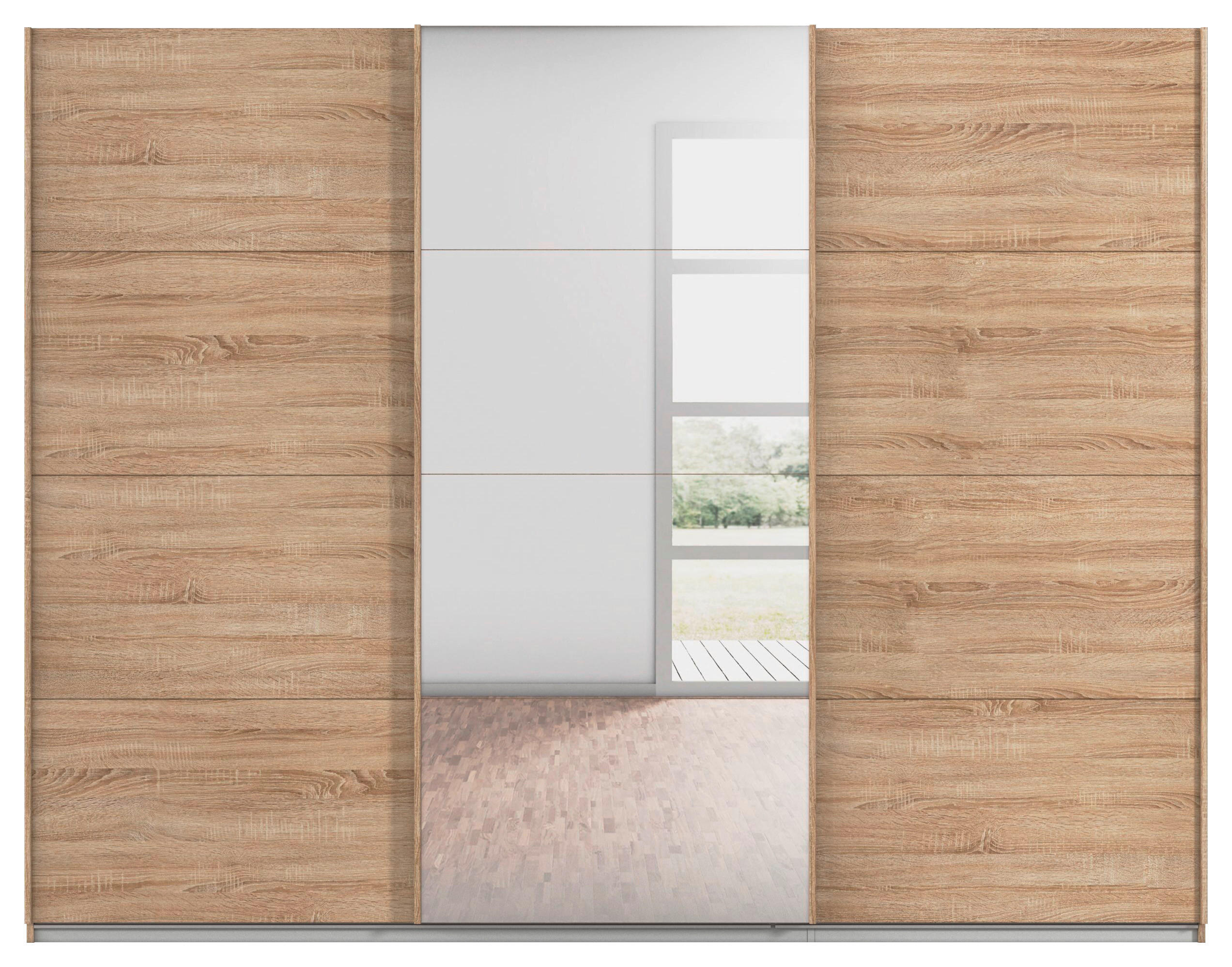 SCHWEBETÜRENSCHRANK  in Sonoma Eiche  - Sonoma Eiche, KONVENTIONELL, Holzwerkstoff/Metall (360/210/62cm) - Xora