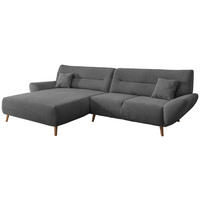 ECKSOFA Anthrazit Chenille Zierkissen  - Wildeiche/Anthrazit, MODERN, Holz/Textil (166/290cm) - P & B