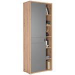 GARDEROBENSCHRANK Lizzano  in 76/199/37 cm  - Eichefarben/Anthrazit, Design, Holzwerkstoff/Metall (76/199/37cm) - Xora