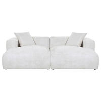 BIGSOFA Chenille Creme  - Creme/Schwarz, MODERN, Kunststoff/Textil (234/66/178cm) - Carryhome