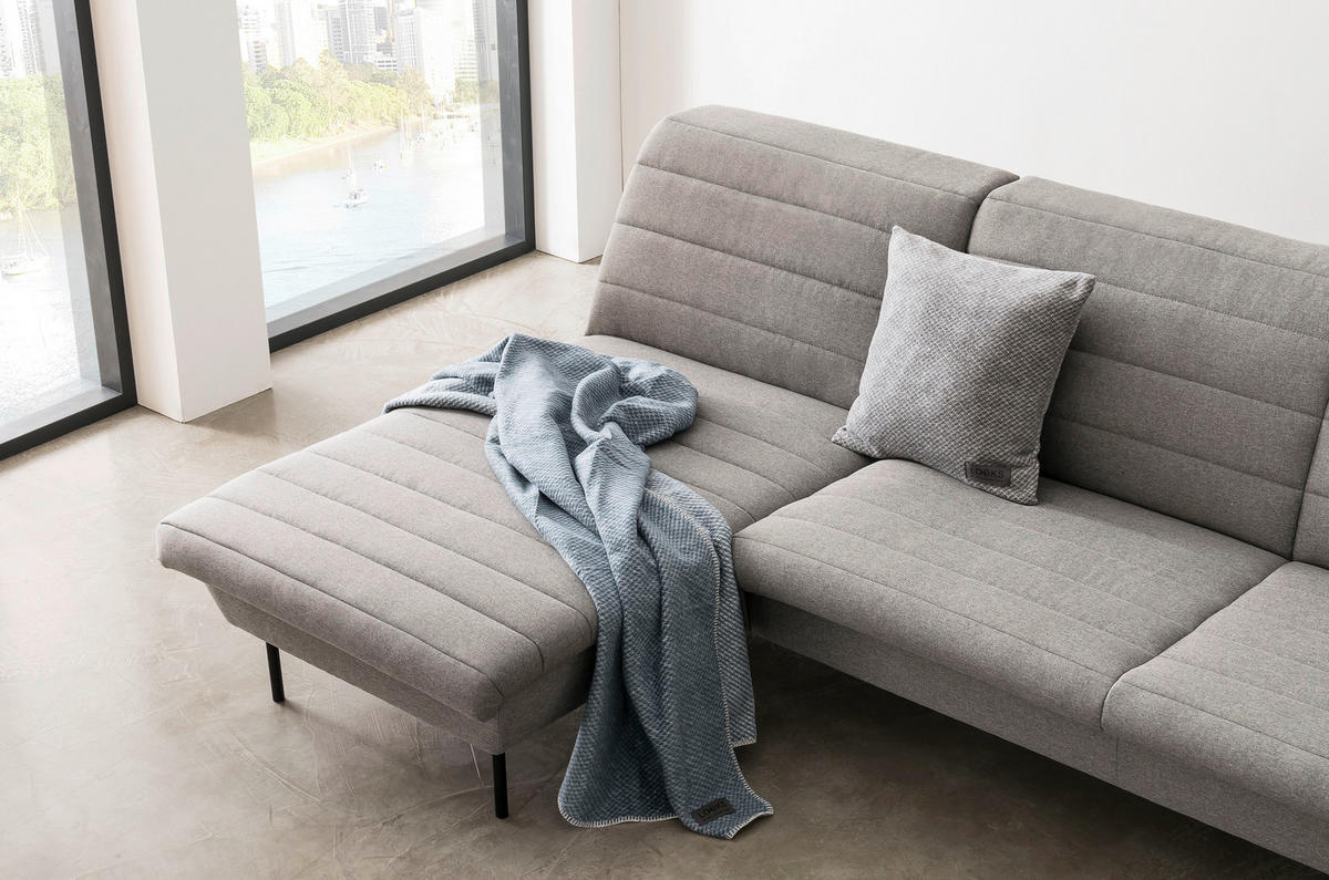 ECKSOFA in Webstoff Graubraun  168/274 cm  - Graubraun/Schwarz, Design, Textil/Metall (168/274cm) - LOOKS by W.Joop