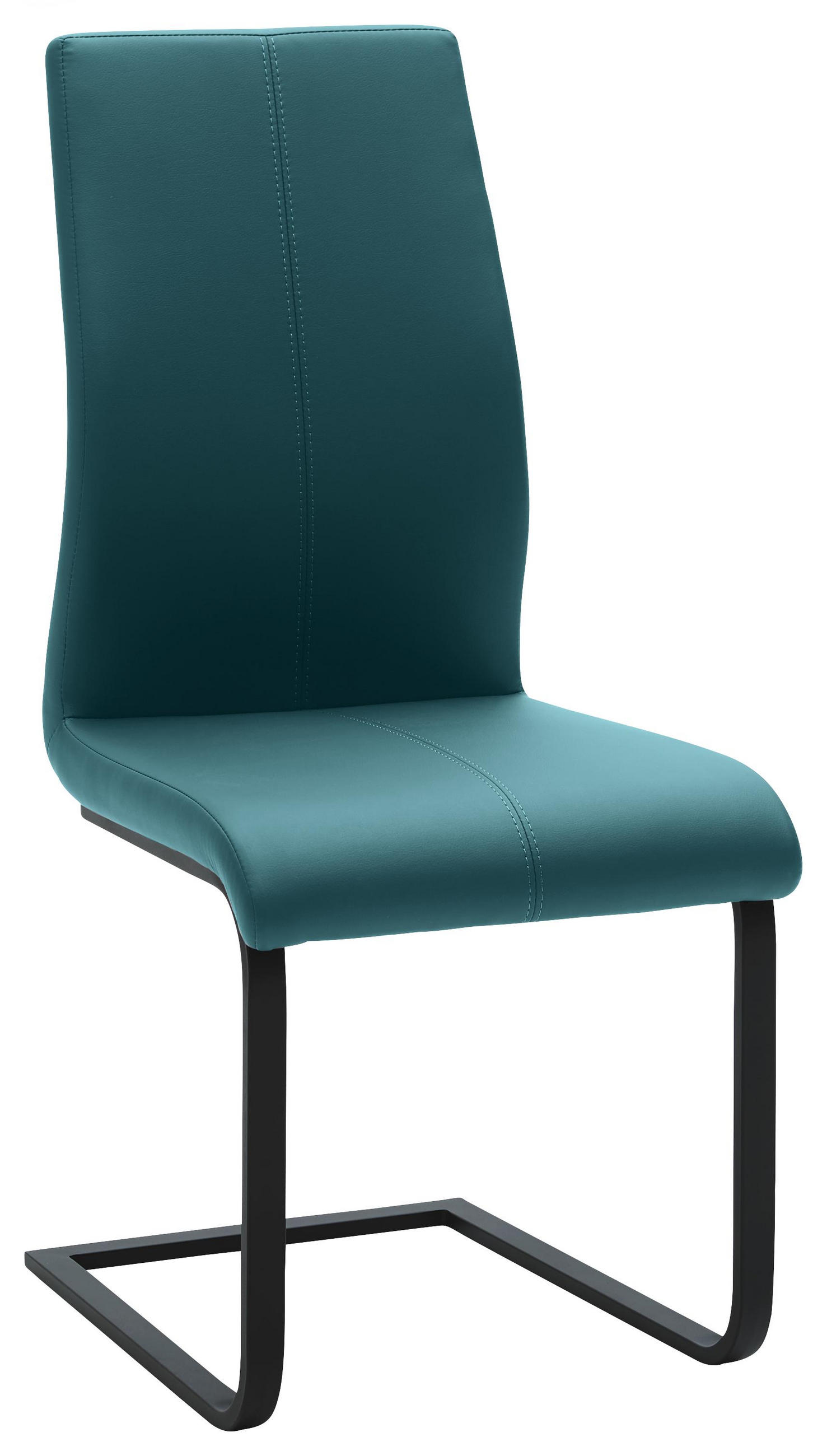 Schwingstuhl in Metall, Textil Schwarz, Petrol