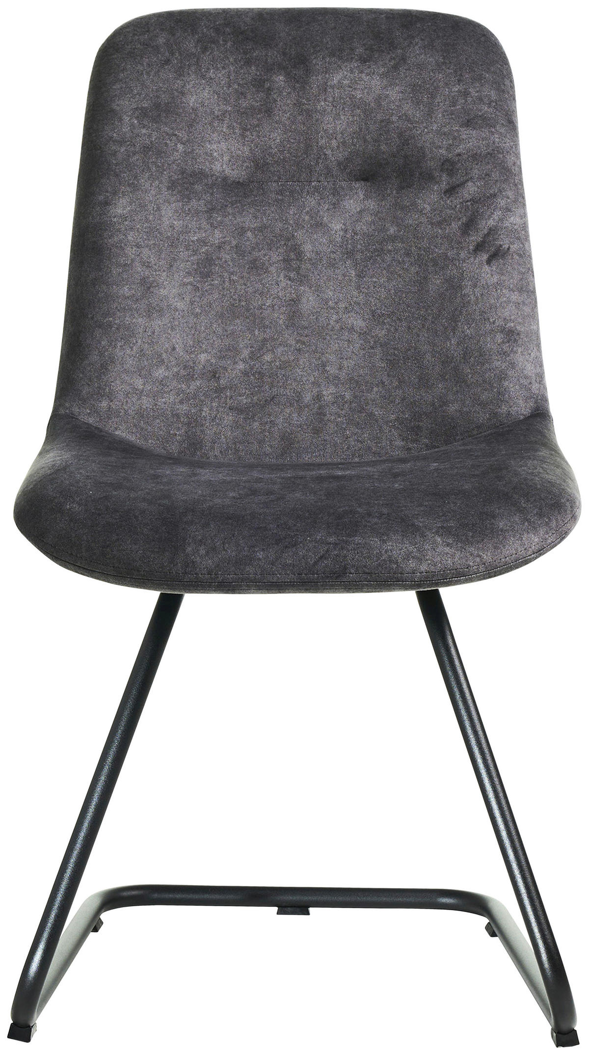 STUHL  in Edelstahl Velours Metall, Textil  - Schwarz/Grau, Basics, Textil/Metall (51/89/61cm) - Celina Home