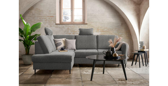 ECKSOFA in Chenille Dunkelgrau  - Dunkelgrau/Schwarz, MODERN, Holz/Textil (184/241cm) - Carryhome