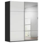 SCHWEBETÜRENSCHRANK  in Schwarz, Weiß  - Chromfarben/Schwarz, KONVENTIONELL, Glas/Holzwerkstoff (181/223/68cm) - Novel