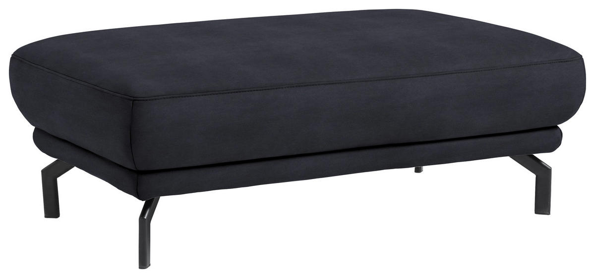 HOCKER in Textil Dunkelblau  - Schwarz/Dunkelblau, Design, Textil/Metall (127/46/72cm) - Dieter Knoll