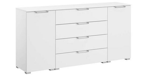SIDEBOARD 160/81/42 cm in Weiß - Silberfarben/Alufarben, Design, Holzwerkstoff/Kunststoff (160/81/42cm) - Novel