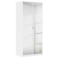 Dulap Cu Uși Rotative, 91/210/54 cm, argintiu, alb - argintiu/alb, Basics, metal/material pe bază de lemn (91/210/54cm)