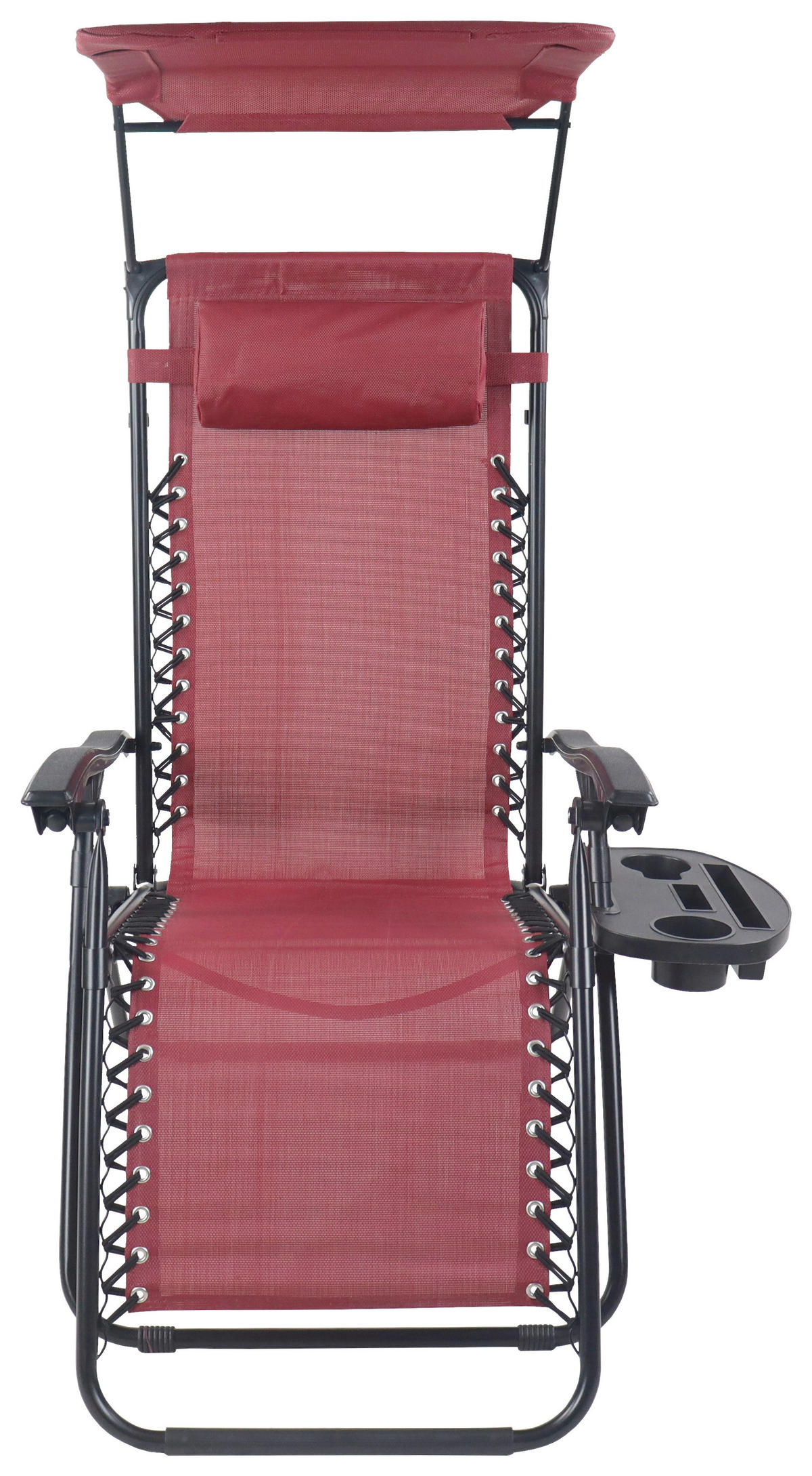 GARTENLIEGE 51/133/91 cm  - Rot, MODERN, Textil/Metall (51/133/91cm) - Gardenson