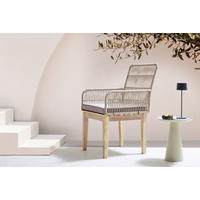 SCAUN DE GRĂDINĂ in lemn, plastic, textil gri deschis, maro deschis, culoare lemn tec  - gri deschis/maro deschis, Modern, plastic/lemn (58/92/67cm) - Ambia Garden