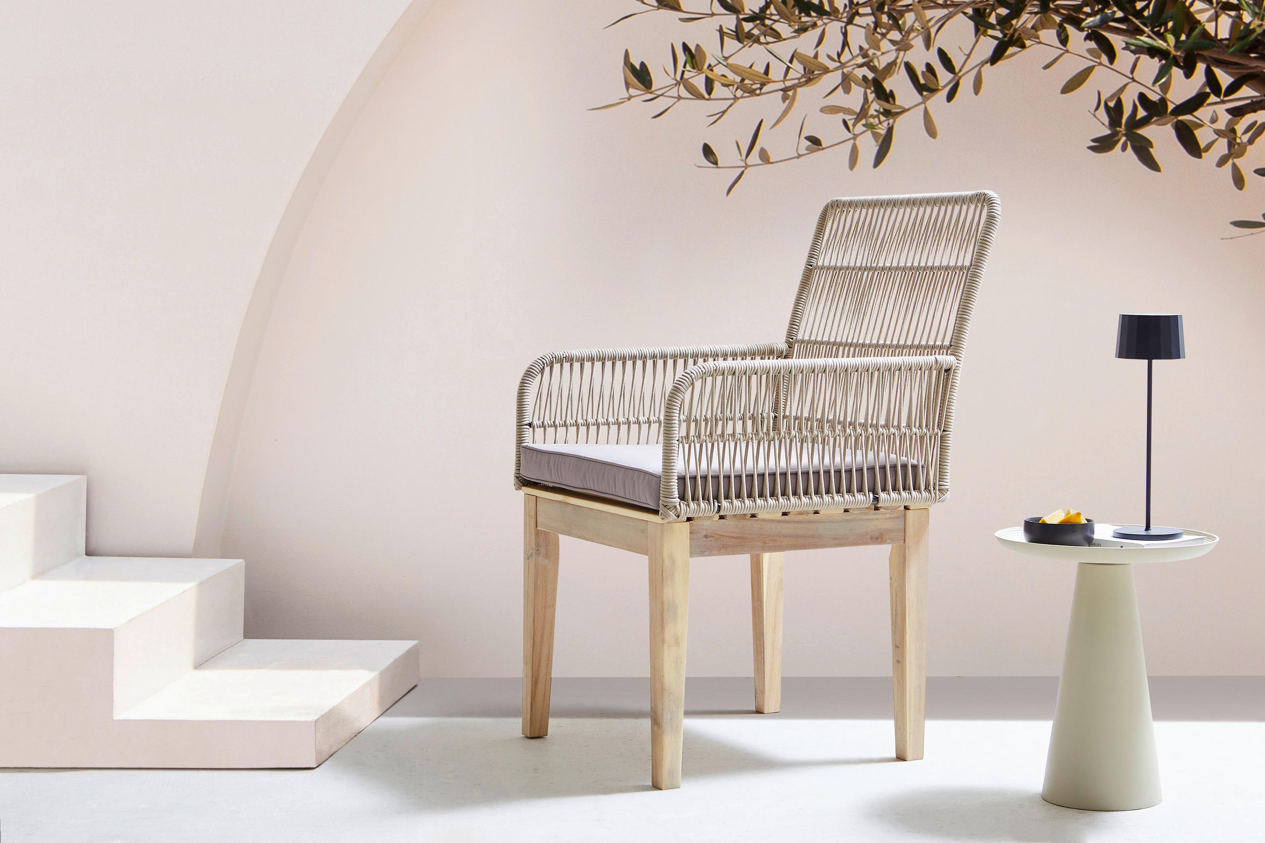 Ambia Garden ZAHRADNÍ ŽIDLE, dřevo, plast, textil