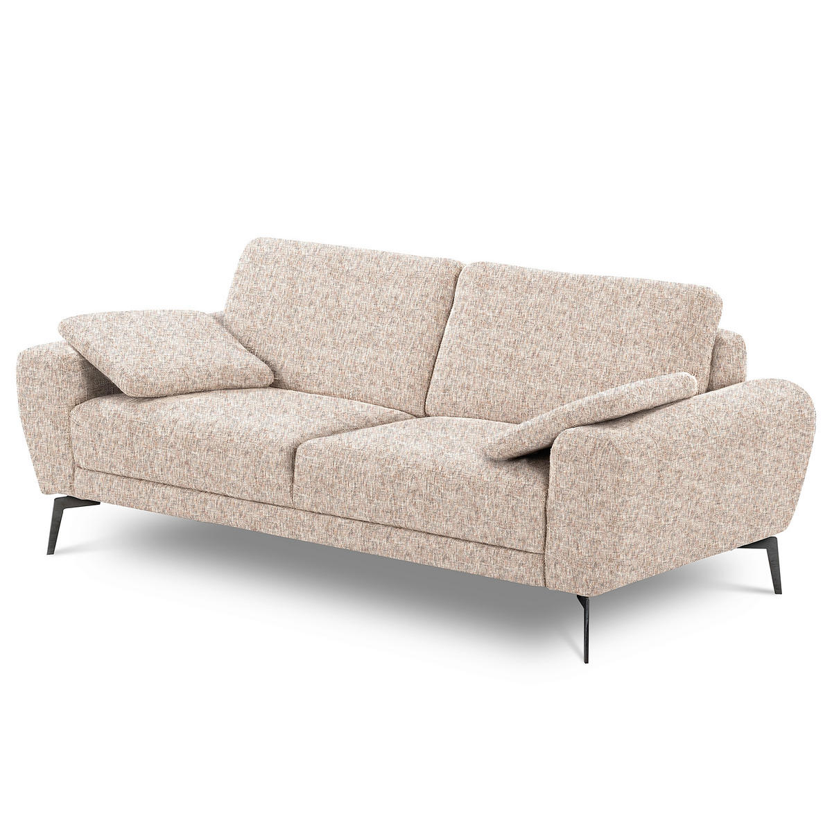 3-SITZER-SOFA Webstoff Blau, Gelb, Rot, Weiss  - Blau/Weiss, Design, Textil/Metall (187/85/92cm) - Livetastic