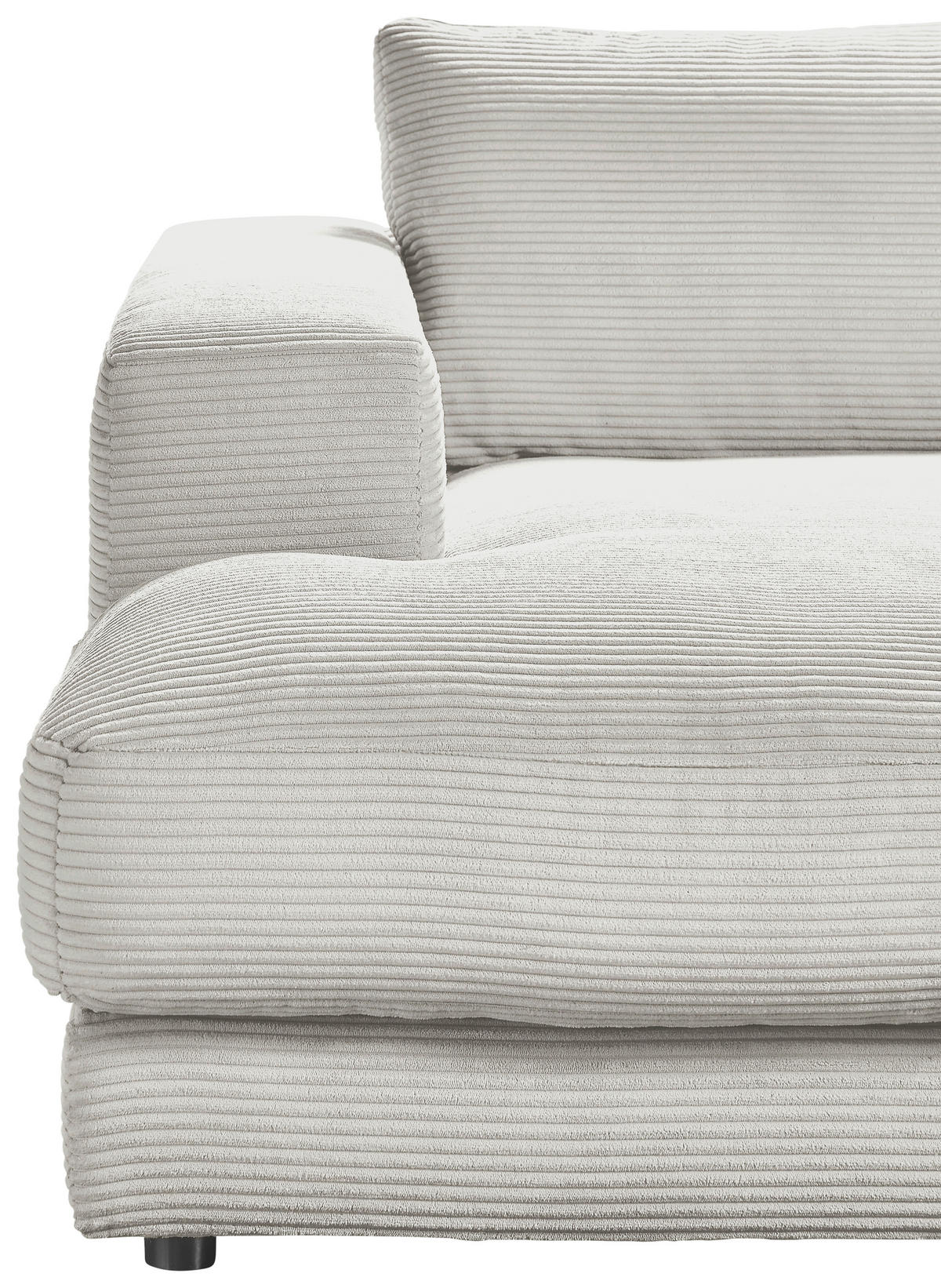 MEGASOFA in Cord Hellgrau  - Hellgrau/Schwarz, Design, Kunststoff/Textil (290/86/170cm) - Pure Home Lifestyle