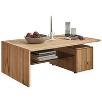 COUCHTISCH Wildeiche massiv Klarglas 120/70/42 cm rechteckig  - Natur, Glas/Holz (120/70/42cm) - Valnatura
