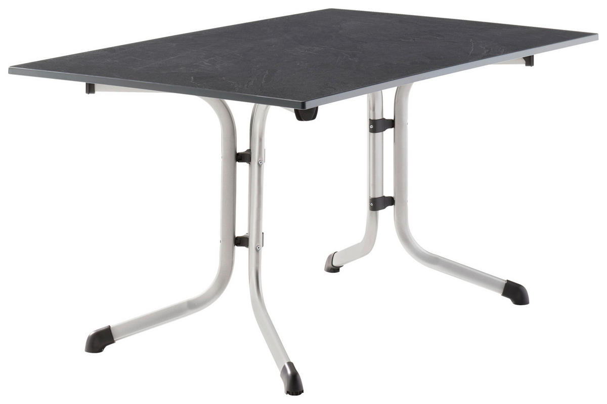 GARTENKLAPPTISCH 140/90/73 cm Kunststoff, Metall rechteckig  - Anthrazit/Graphitfarben, Basics, Kunststoff/Metall (140/90/73cm) - Sieger