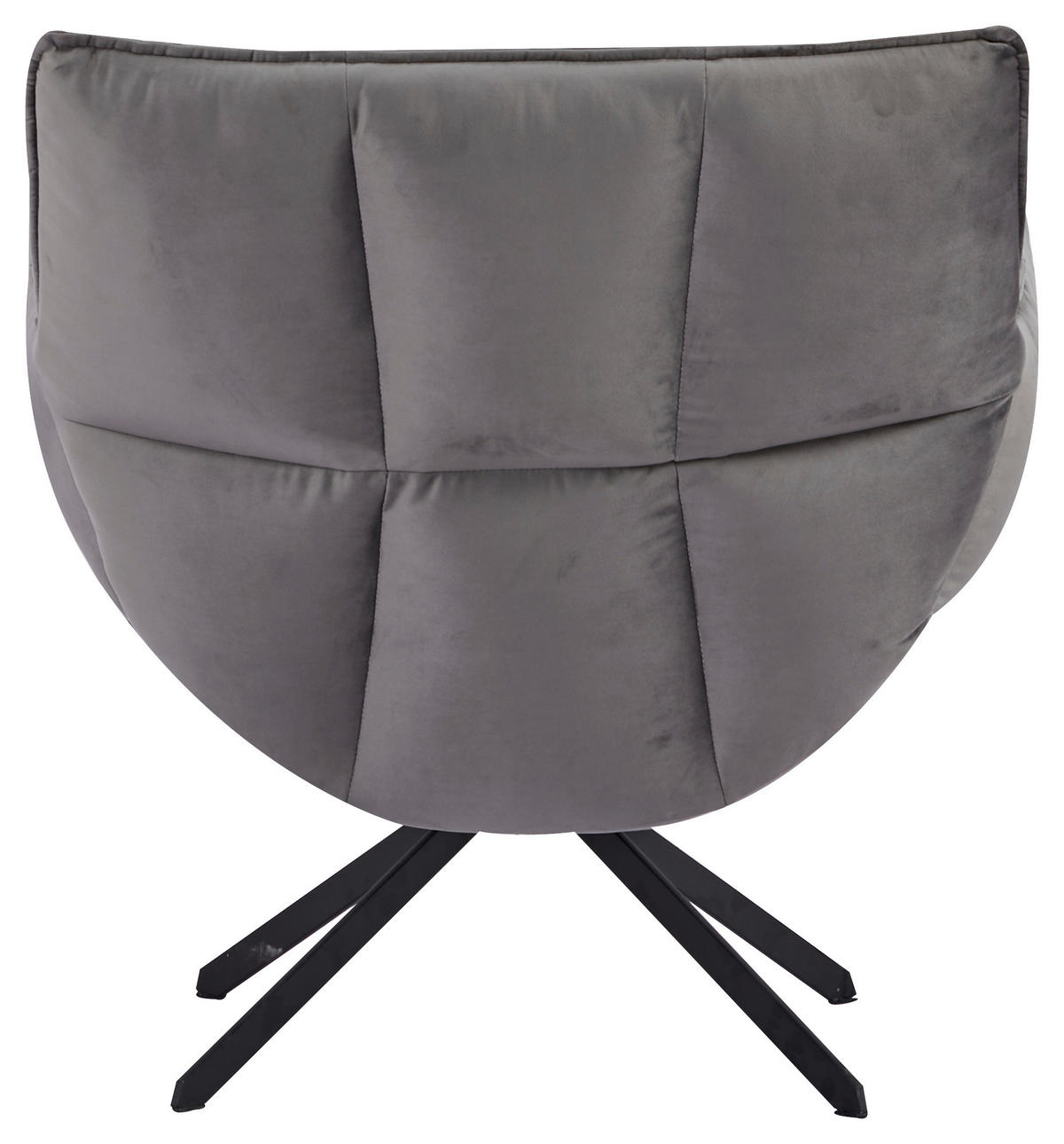 DREHSTUHL Samt Dunkelgrau  - Dunkelgrau/Schwarz, Design, Textil/Metall (81/83/78cm) - Livetastic