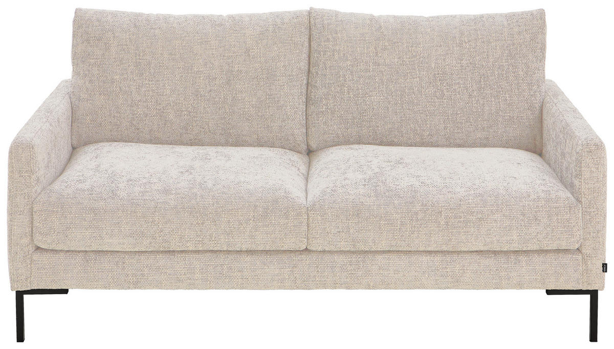 2,5-SITZER  in Webstoff Creme  - Creme/Schwarz, KONVENTIONELL, Textil/Metall (176/78/90cm) - Hom`in