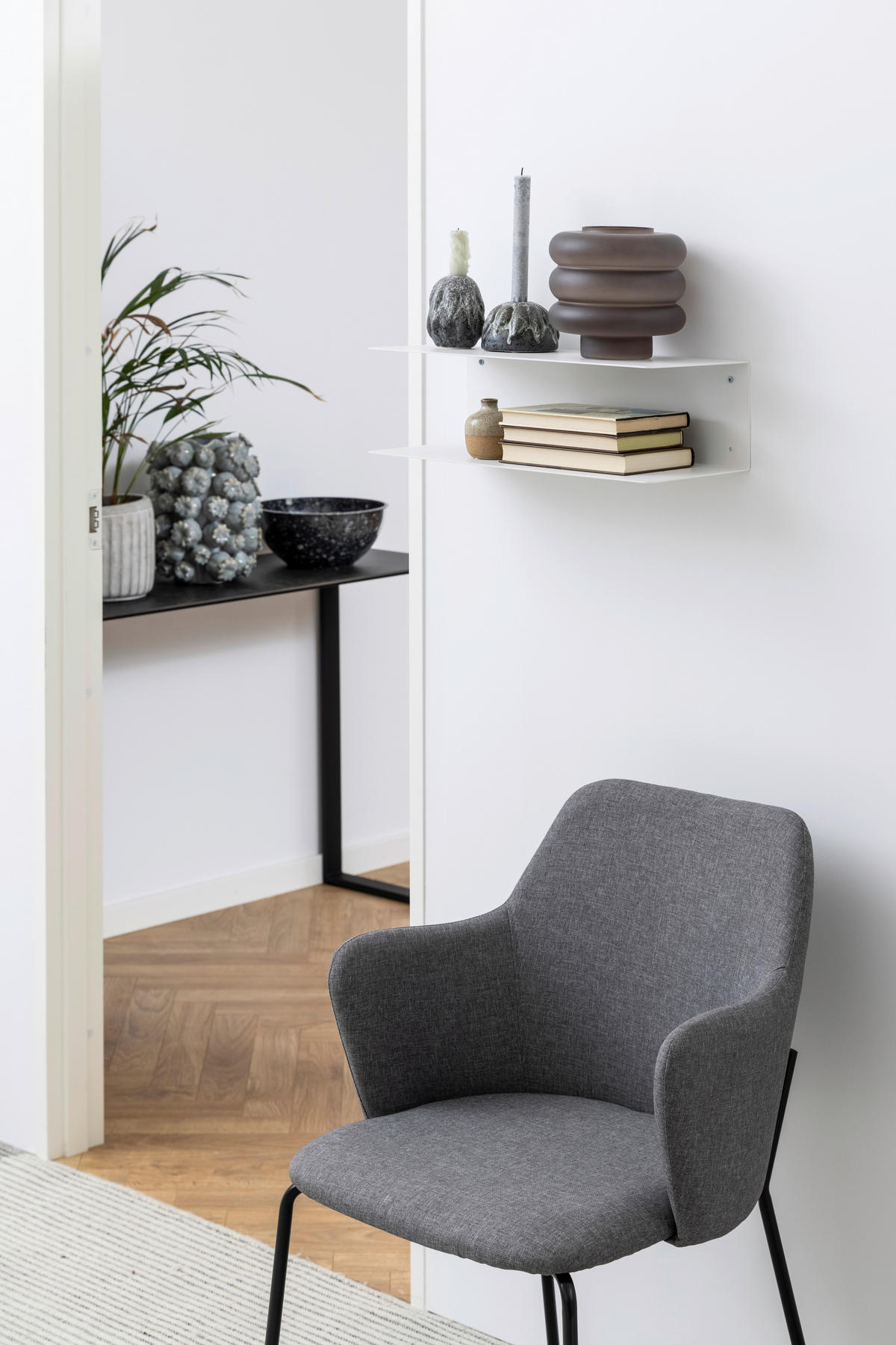 COUCHTISCHSET in Metall, Glas 115/55/45 cm  - Weiss/Schwarz, Trend, Glas/Metall (115/55/45cm) - MID.YOU