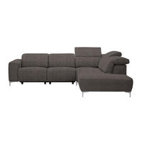ECKSOFA Graubraun Flachgewebe  - Graubraun, Design, Textil/Metall (290/238cm) - Pure Home Lifestyle