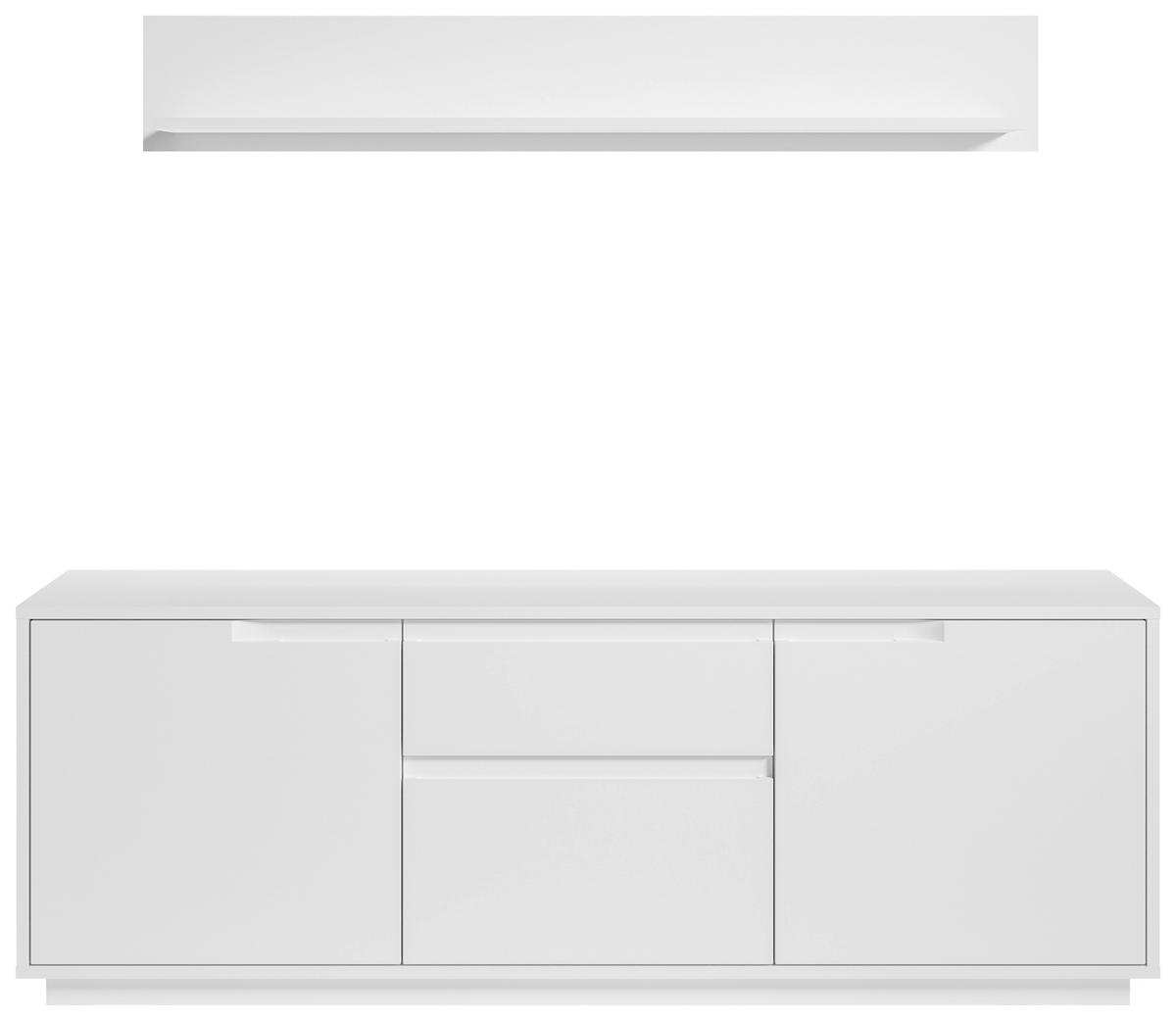 KOMODA POD TELEVIZI, bílá, 169/180/38 cm - bílá, Moderní, kompozitní dřevo (169/180/38cm) - Carryhome