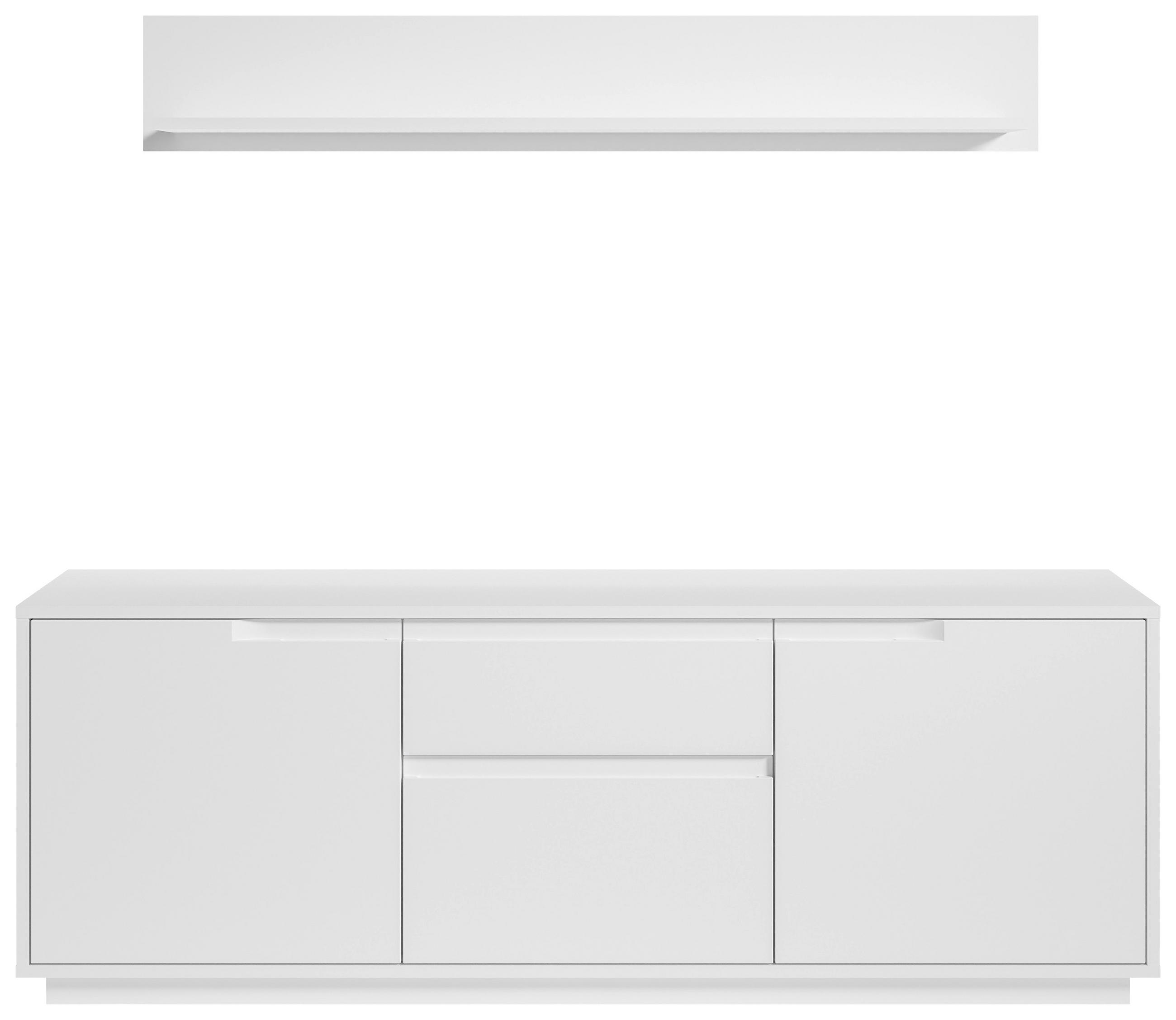 Carryhome KOMODA POD TELEVIZI, bílá, 169/180/38 cm