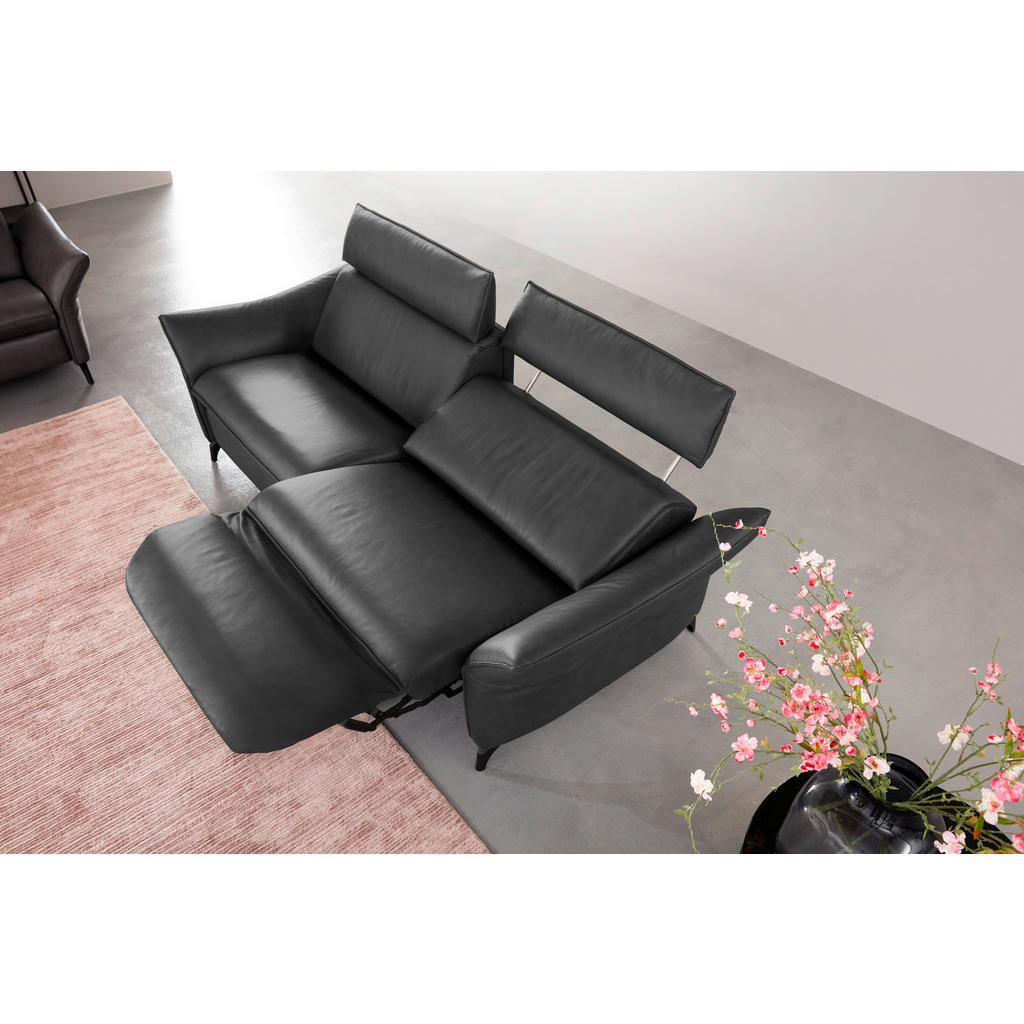 Thumbnail - Himolla 2,5-Sitzer, Dunkelgrau, Leder, Echtleder, Nappaleder, Rindleder, 194x92x95 cm, Blauer Engel, Goldenes M, Emas, T...