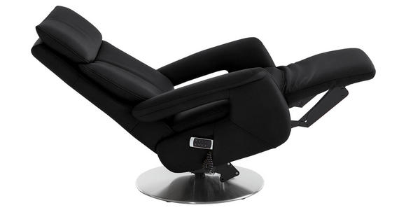 RELAXSESSEL in Leder Schwarz - Edelstahlfarben/Schwarz, Design, Leder/Metall (78/112/85cm) - Cantus