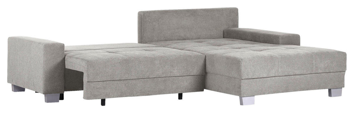 HÖRNSOFFA i flatväv ljusgrå  - ljusgrå/silver, Klassisk, trä/textil (273/192cm) - MID.YOU