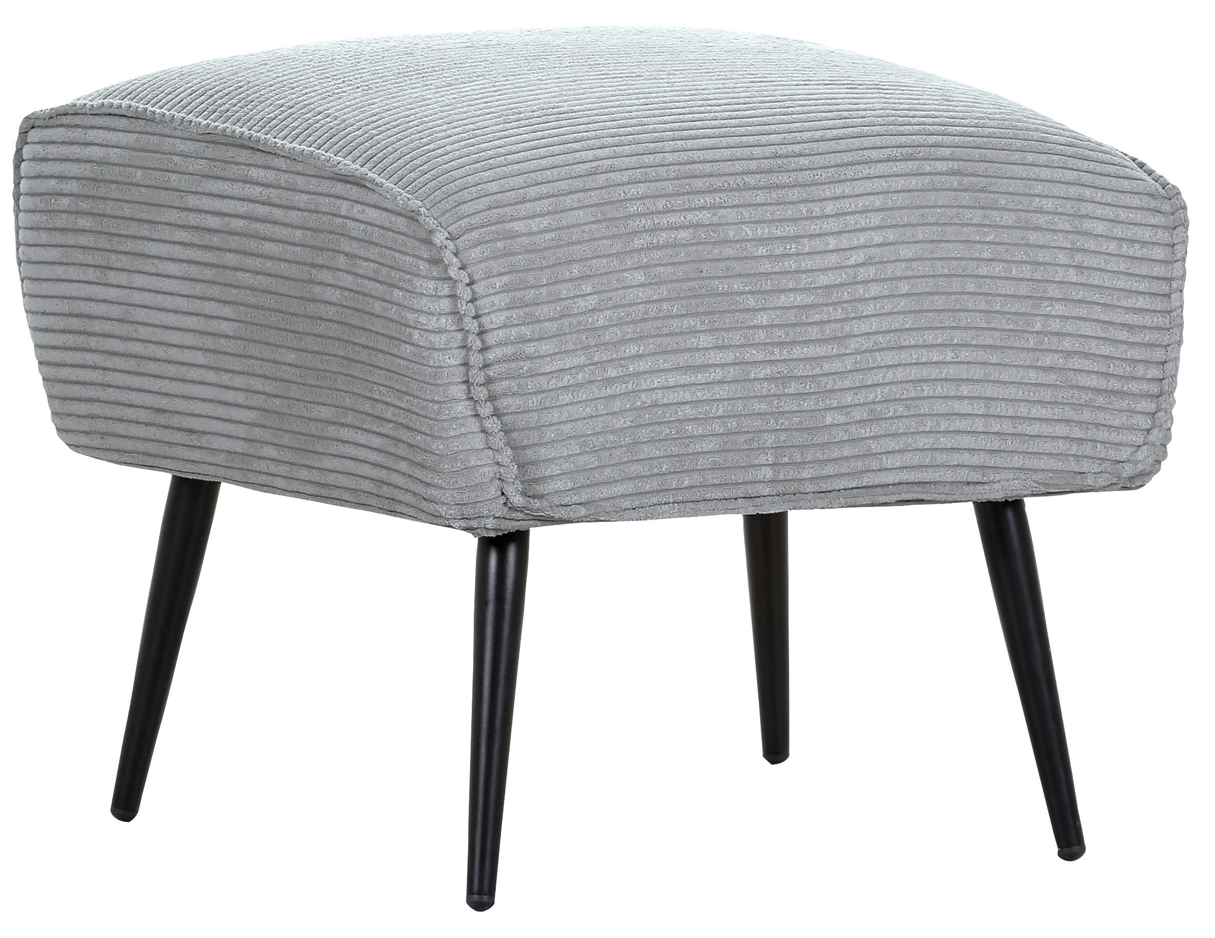 HOCKER in Textil Hellgrau  - Hellgrau/Schwarz, Design, Textil/Metall (60/49/53cm) - Landscape