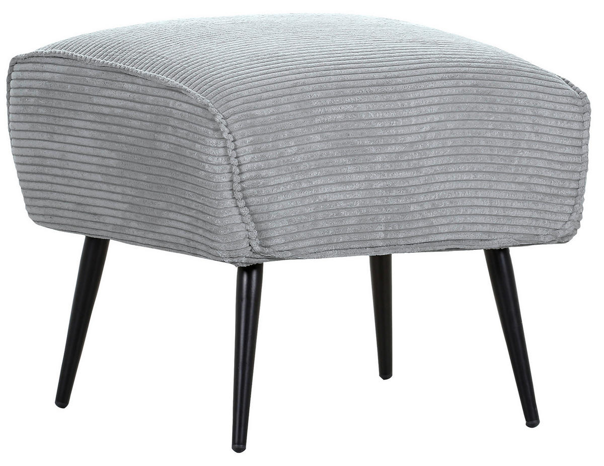 HOCKER in Textil Hellgrau  - Hellgrau/Schwarz, Design, Textil/Metall (60/49/53cm) - Landscape