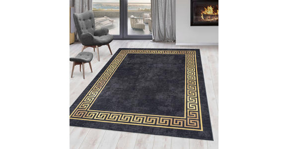 FLACHWEBETEPPICH 120/170 cm Fiesta Schwarz, Goldfarben - Goldfarben/Schwarz, Design, Leder/Textil (120/170cm) - Novel