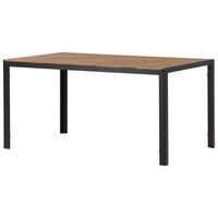GARTENTISCH 150/90/75 cm Metall, Kunststoff rechteckig  - Schwarz/Naturfarben, KONVENTIONELL, Kunststoff/Metall (150/90/75cm) - Gardenson