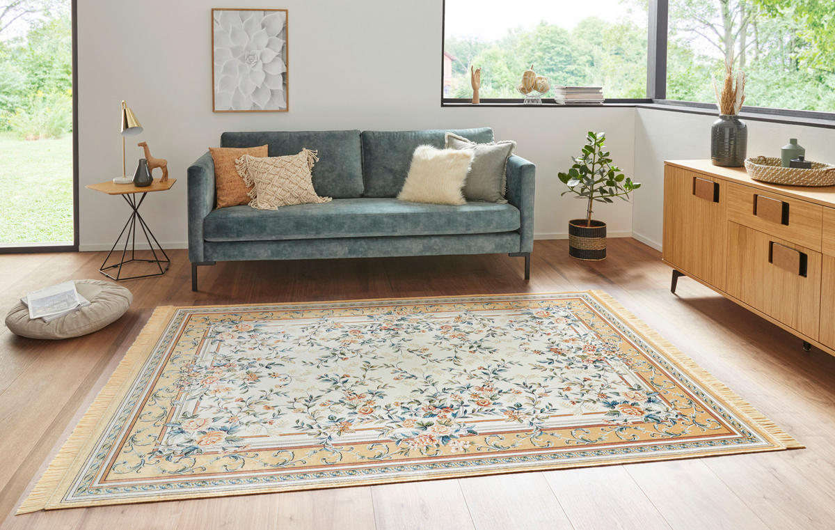 VINTAGE-TEPPICH 135/195 cm Naveh Creme, Sandfarben  - Sandfarben/Creme, Basics, Textil (135/195cm)