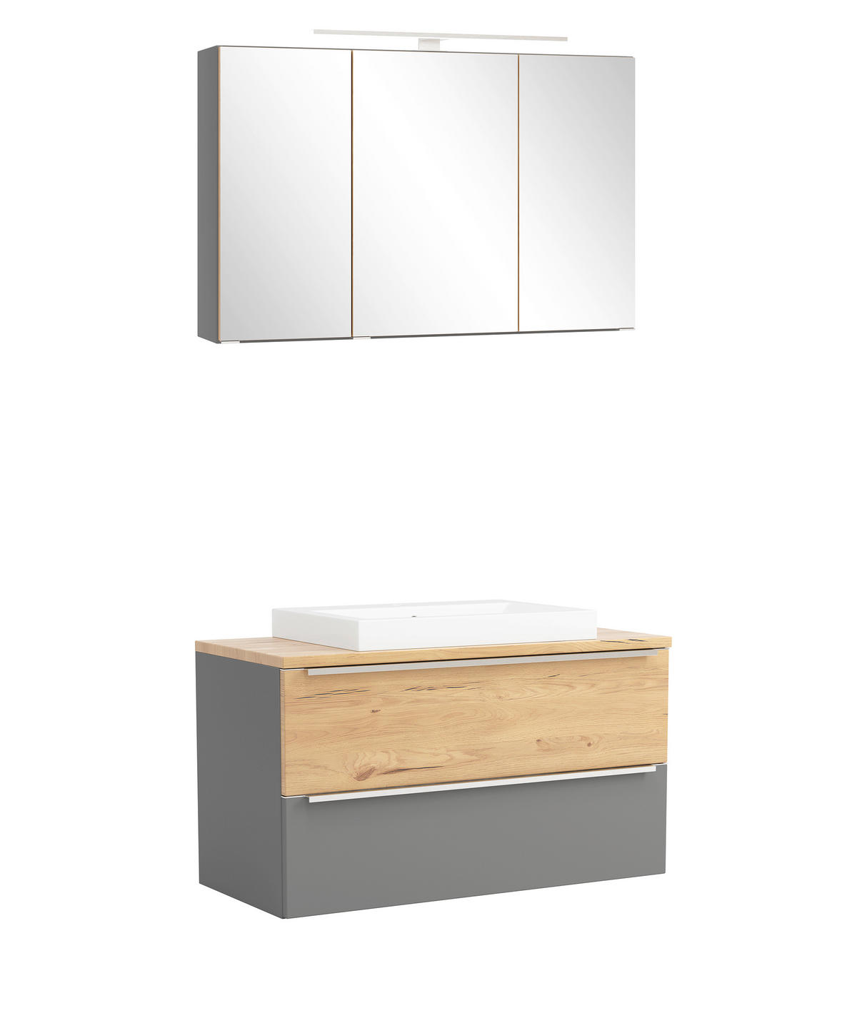 BADEZIMMER 2-teilig  in  - Wildeiche/Weiß, Trend, Glas/Holzwerkstoff (100/200/47cm) - Held