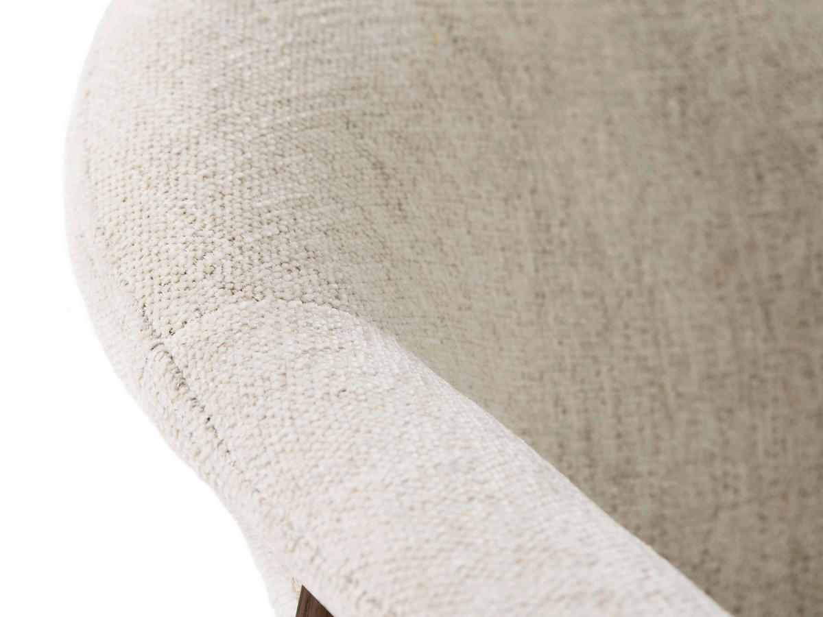 ARMLEHNSTUHL  in Chenille  - Sandfarben/Dunkelbraun, KONVENTIONELL, Holz/Textil (63/81/63cm) - Ambia Home
