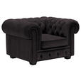 CHESTERFIELD-SESSEL - Wengefarben/Anthrazit, LIFESTYLE, Holz/Textil (115/76,5/96cm) - Landscape