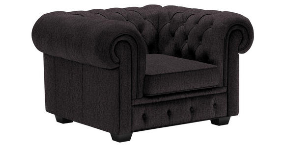 CHESTERFIELD-SESSEL - Wengefarben/Anthrazit, LIFESTYLE, Holz/Textil (115/76,5/96cm) - Landscape