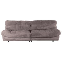 BIG SOFFA i plysch lerfärgad  - lerfärgad/svart, Klassisk, textil/plast (262/70/115cm) - MID.YOU