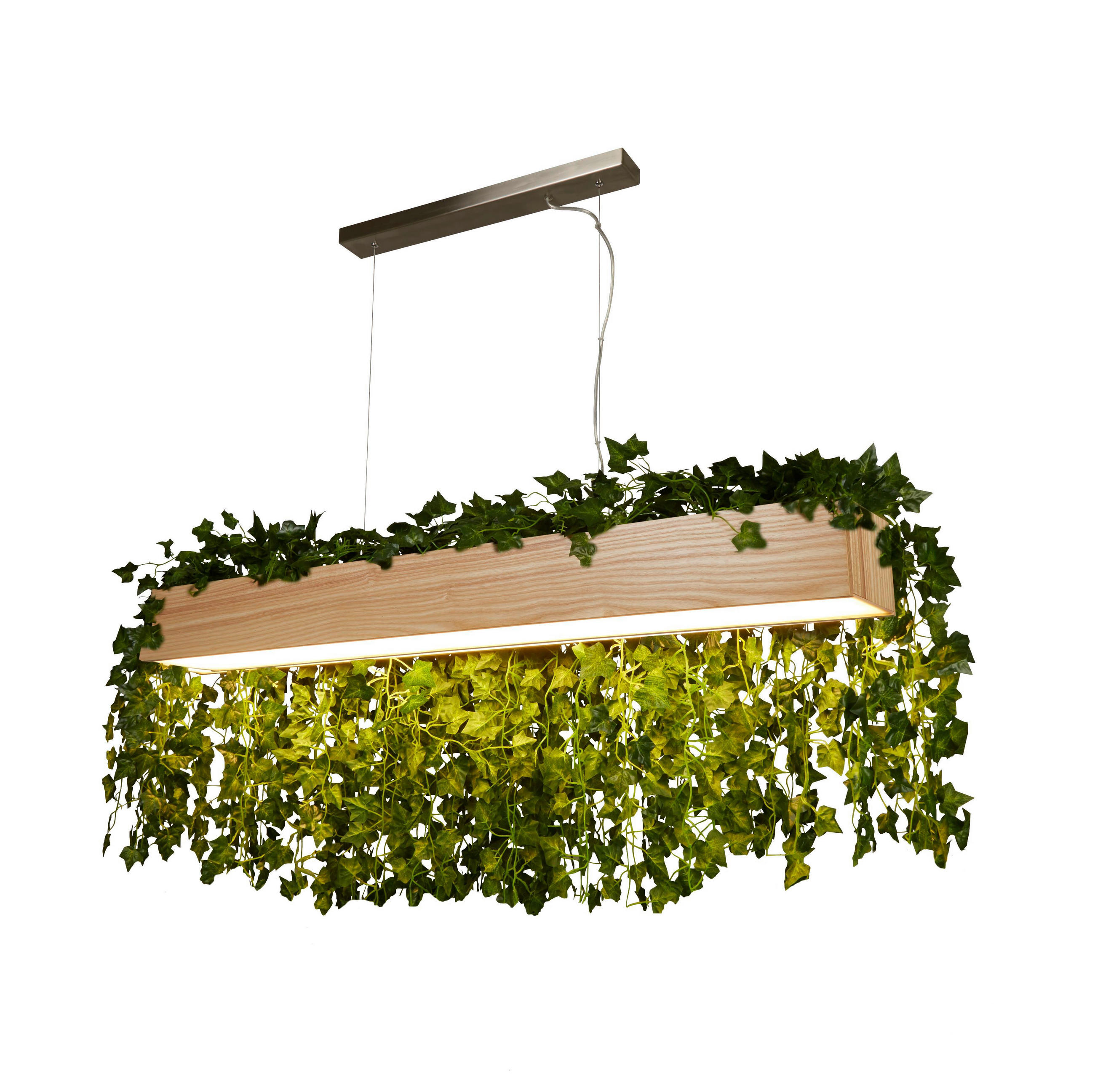 Searchlight Led-Pendelleuchte Ash Natur, Silber, Weiß 12x11.5x122 cm