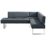 ECKBANK 227/165 cm Mikrofaser Grau, Edelstahlfarben Metall   - Edelstahlfarben/Grau, Design, Textil/Metall (227/165cm) - Moderano