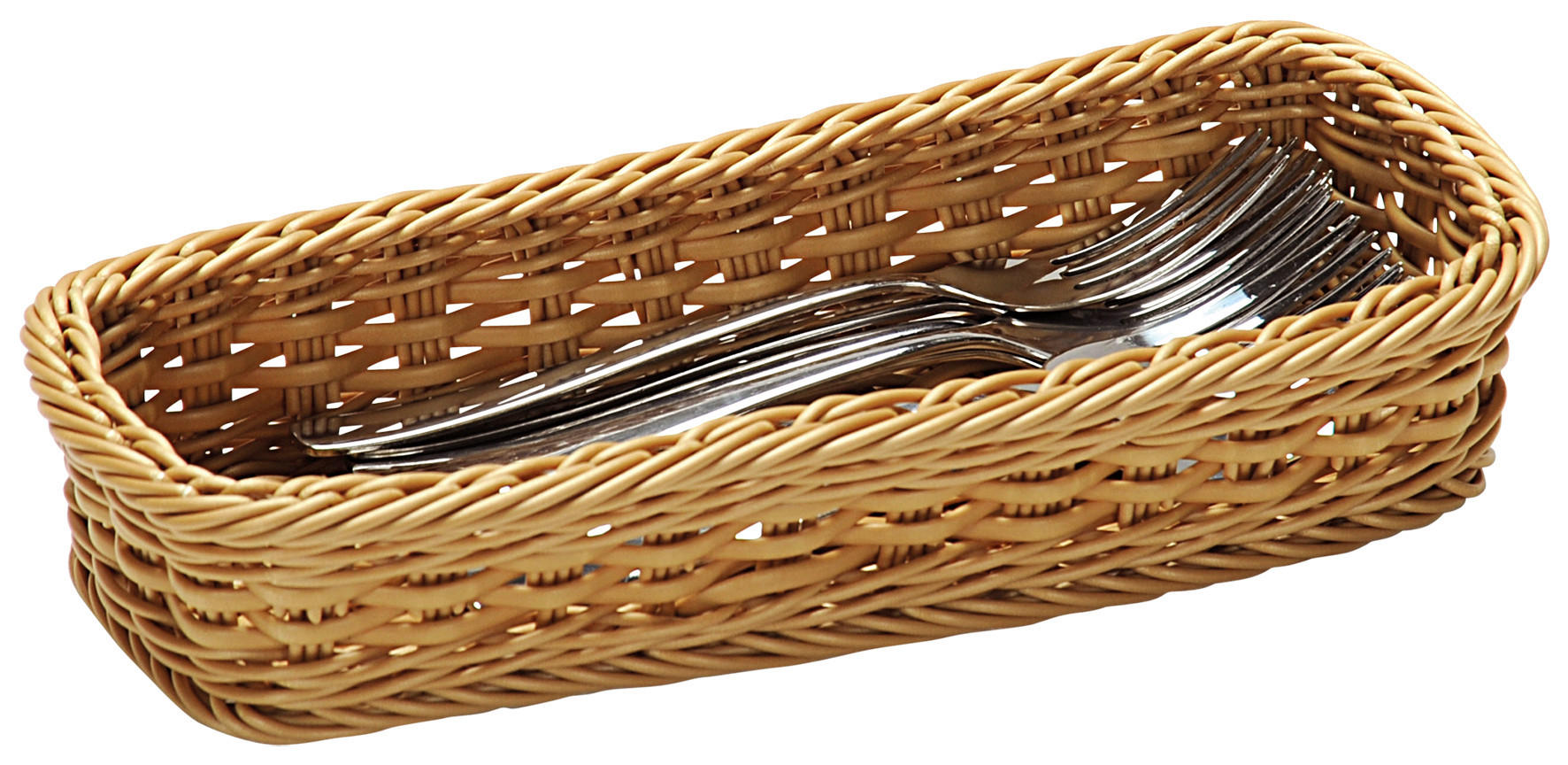 KOŠARA ZA PRIBOR ZA JELO - prirodne boje, Basics, plastika (28/11,5/5,5cm) - Kesper