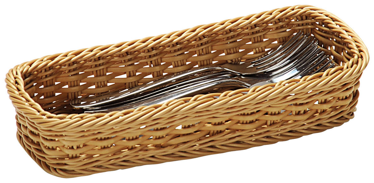 KOŠARICA ZA PRIBOR   28/11,5/5,5 cm                  - naravne barve, Basics, umetna masa (28/11,5/5,5cm) - Kesper